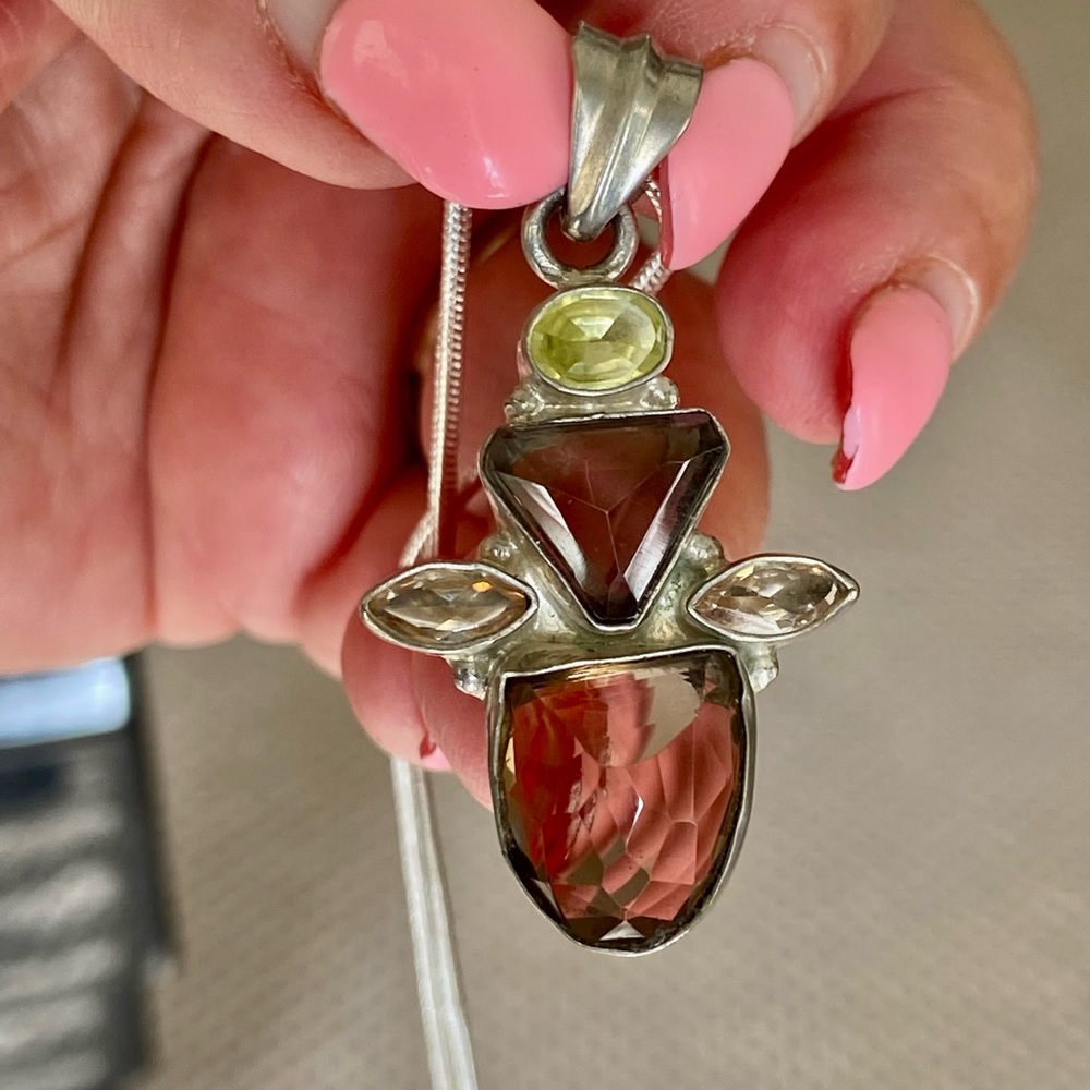 🔥Smoky Quartz & Citrine set in Silver 🌺